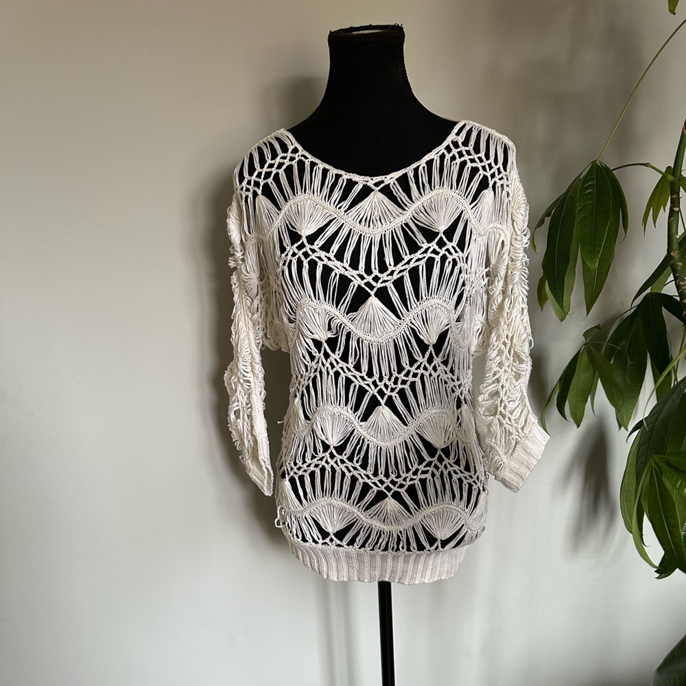 White Crochet Top
